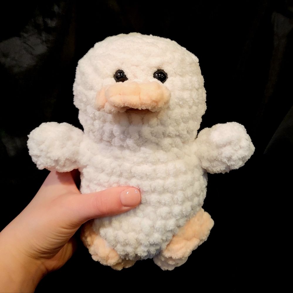 Plush Duckling, Handmade Crocheted by me, White